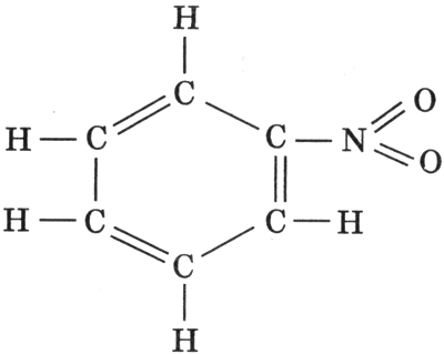 Структурная формула нитробензола имеет вид, показанный на рис. 1